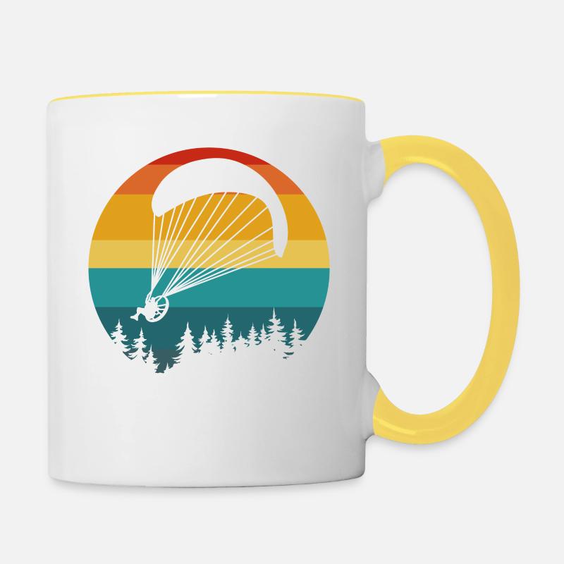 Vintage Paramotor Lover - Contrasting Mug - white/yellow