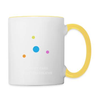 Science Doesn't Care What You Believe - Contrasting Mug - white/yellow - Right
