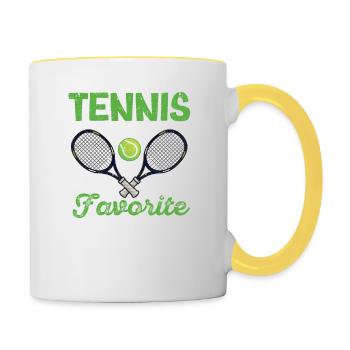 Le tennis est ma saison préférée Funny Sport Fan - Mug contrasté - blanc/jaune - Droite