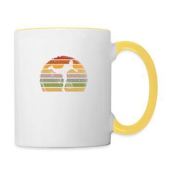 C'est marrant, je joue au tennis parce que c'est mal vu - Mug contrasté - blanc/jaune - Droite