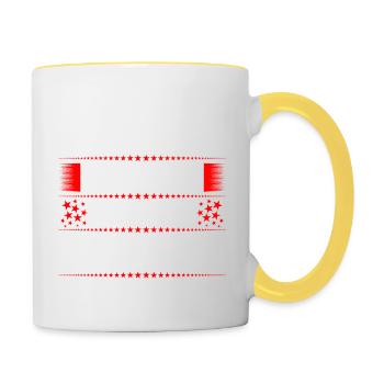 Erzgebirge Heimat Herz Wohnt Geschenk Weihnachten - Tasse zweifarbig - Weiß/Gelb - Rechts