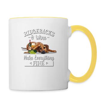 Rhodesian Ridgeback - Contrasting Mug - white/yellow - Right