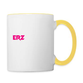 Erzgebirge meine Heimat - Tasse zweifarbig - Weiß/Gelb - Rechts