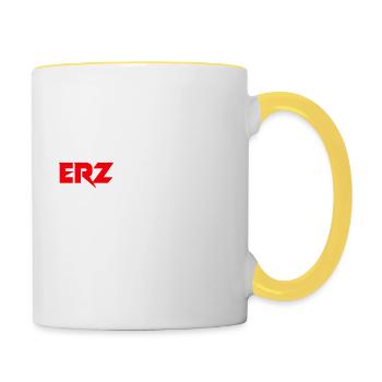 Erzgebirge meine Heimat - Tasse zweifarbig - Weiß/Gelb - Rechts