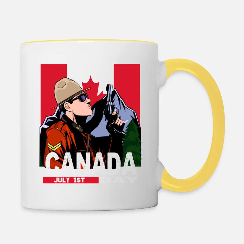 Canada Day July 1st - Contrasting Mug - white/yellow