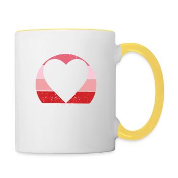 Baseball Heart Funny Joueur de softball Entraîneur Fan - Mug contrasté - blanc/jaune - Droite