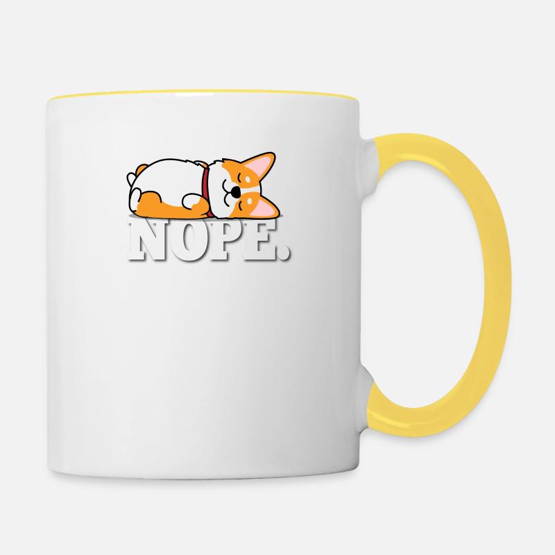 Corgi - Tasse zweifarbig - Weiß/Gelb