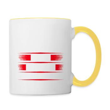 Erzgebirge Schwarzenberg - Tasse zweifarbig - Weiß/Gelb - Rechts