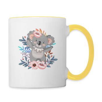 PANEDA cuit t-shirts ⭐⭐⭐⭐⭐ - Mug contrasté - blanc/jaune - Droite