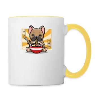 French Bulldog - Contrasting Mug - white/yellow - Right