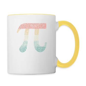 Chiffres de Pi dans les numéros de code source Pi Jour 3.14159 - Mug contrasté - blanc/jaune - Droite