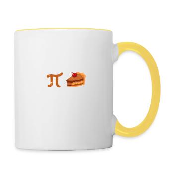 Left Pi Right Cake Funny Math Chemistry Student - Mug contrasté - blanc/jaune - Droite