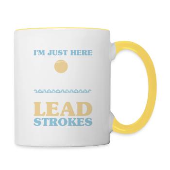 Ich Bin Nur Wegen Der Lead Strokes Für Dragon Boat - Tasse zweifarbig - Weiß/Gelb - Rechts
