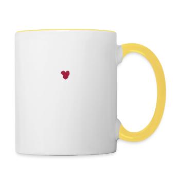 Valentine's Day T Rex Riding Monster Truck Funny - Contrasting Mug - white/yellow - Right