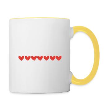 Valentine's Day American Flag Hearts USA Love - Contrasting Mug - white/yellow - Right