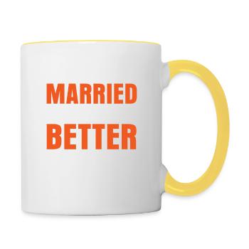 I Used To Be Married But I'm Better Now Divorce D - Contrasting Mug - white/yellow - Right