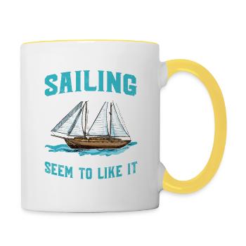 Sailing isn't for everyone - love sailing - Contrasting Mug - white/yellow - Right