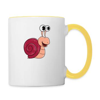 Ich Mag Schnecken Einfach Verdammt Gern - Tasse zweifarbig - Weiß/Gelb - Rechts
