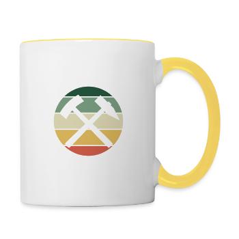 Ein Bergmann muss tun - Tasse zweifarbig - Weiß/Gelb - Rechts