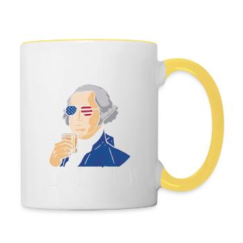 George Sloshington Drink 4. Juli - Tasse zweifarbig - Weiß/Gelb - Rechts