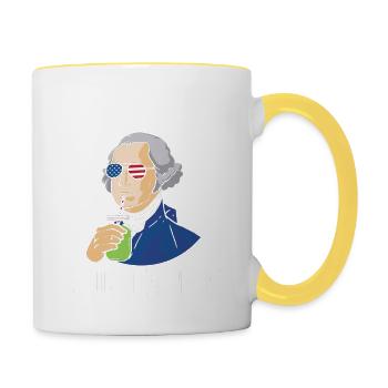 George Slushington Smoothie July 4 - Contrasting Mug - white/yellow - Right