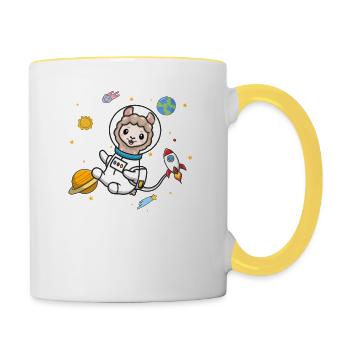 Lama - Tasse zweifarbig - Weiß/Gelb - Rechts