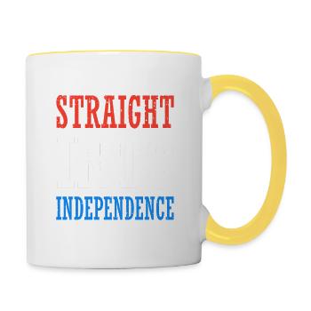Straight into Independence Day 4 July Holiday - Contrasting Mug - white/yellow - Right