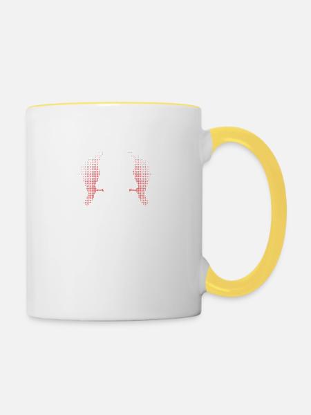 Peinture de carrosserie automobile jusqu’à la mort Détail de la carrosserie de voiture - Mug contrasté - blanc/jaune