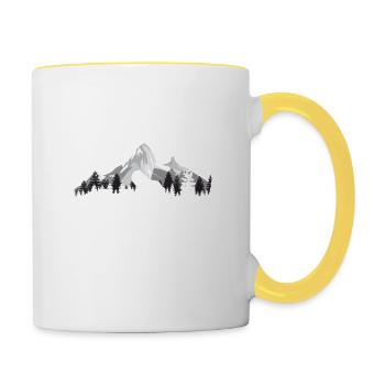 Skiing Mountains - Contrasting Mug - white/yellow - Right