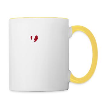 Bigfoot Herz Valentinstag Sasquatch Lover Paare - Tasse zweifarbig - Weiß/Gelb - Rechts