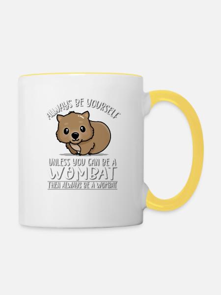 Wombat - Tasse zweifarbig - Weiß/Gelb