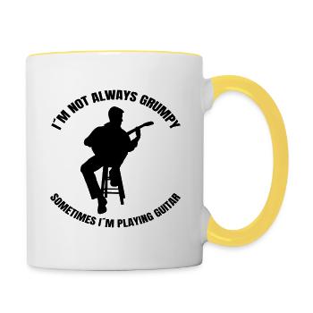 Guitariste Musique Guitare Musicien Guitariste Groupe - Mug contrasté - blanc/jaune - Droite