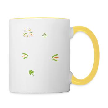 Irish You A Happy Independence Day Green - Contrasting Mug - white/yellow - Right