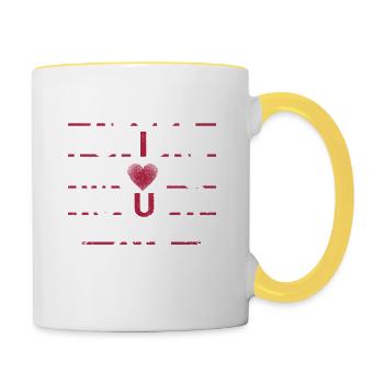 ABC Alphabet I love you English teacher - Contrasting Mug - white/yellow - Right