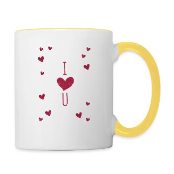 ABC Alphabet I love you English teacher - Contrasting Mug - white/yellow - Right