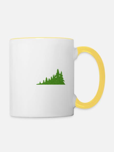 I d rather be Hiking - Tasse zweifarbig - Weiß/Gelb