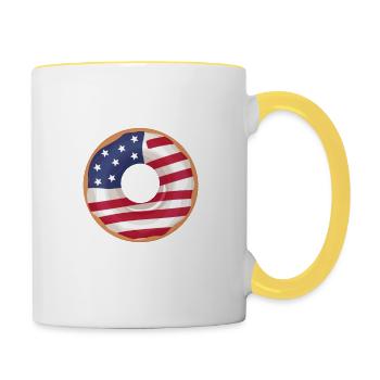 Please Donut Touch My Freedom 4 juillet Sweet Pastry - Mug contrasté - blanc/jaune - Droite