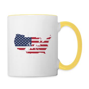 Amerikaner Lebten In Kolonien Wie Ameisen 4. Juli - Tasse zweifarbig - Weiß/Gelb - Rechts