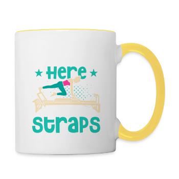 I'm Just Here For Feet In Straps Pilates Fitness - Contrasting Mug - white/yellow - Right