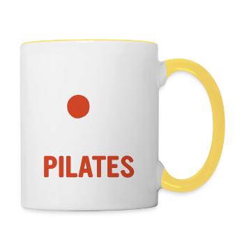 I'm Nicer After Pilates Exercise Fitness - Contrasting Mug - white/yellow - Right