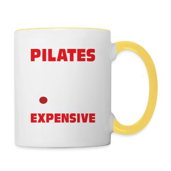 Pilates Because Therapy Is Expensive Exercise Fitn - Tasse zweifarbig - Weiß/Gelb - Rechts