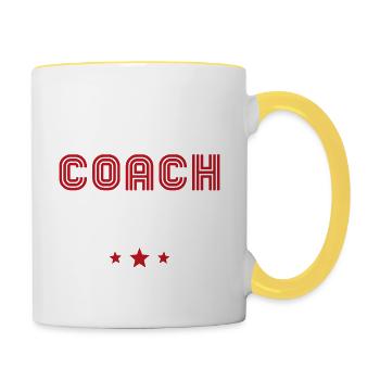 Ici La Coach C'est moi - Mug contrasté - blanc/jaune - Droite