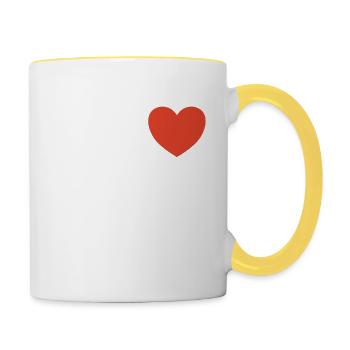 Ich liebe Kirschtorte - Tasse zweifarbig - Weiß/Gelb - Rechts