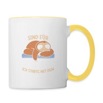 SCHRITTZÄHLER SIND FÜR FORTGESCHRITTENE ICH - Tasse zweifarbig - Weiß/Gelb - Rechts