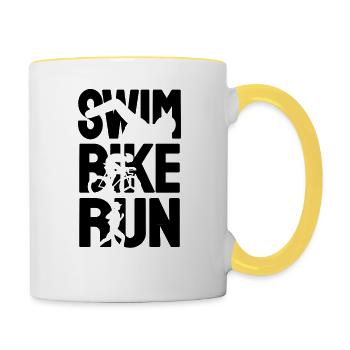 Triathlon Triathlet - Tasse zweifarbig - Weiß/Gelb - Rechts