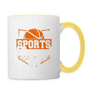 Cette légende du sport a maintenant 15 ans, match de basket-ball - Mug contrasté - blanc/jaune - Droite