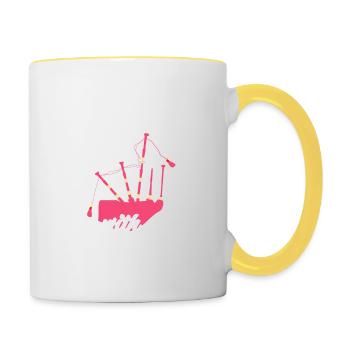 Never Underestimate A Girl With A Bagpipe Bagpipin - Tasse zweifarbig - Weiß/Gelb - Rechts