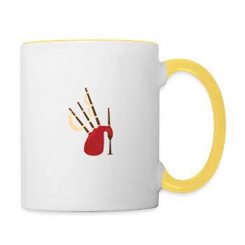 Sorry I Tooted Bagpiper Scotsman Bagpiping - Tasse zweifarbig - Weiß/Gelb - Rechts
