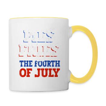 Pies French fries and the Fourth of July - Contrasting Mug - white/yellow - Right