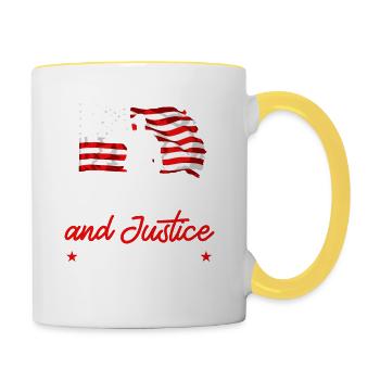 Freedom and Justice for All Memorial Day A - Contrasting Mug - white/yellow - Right